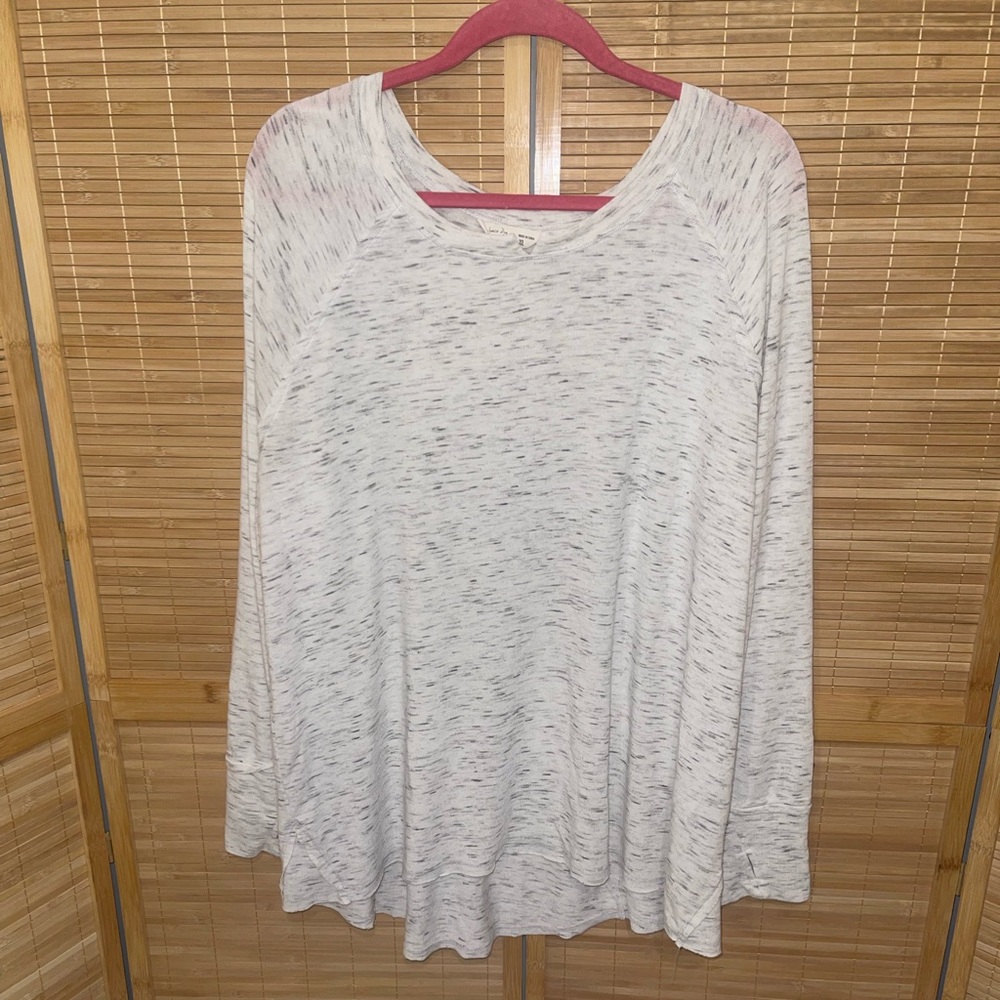 Spring & Mercer Space Dye Tee soft cream gray woman’s XL top shirt tunic
